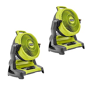 2-Pk RYOBI ONE+ 18V Cordless 7.5" Bucket Top Misting Fans (Tool Only) $89 + Free S&H