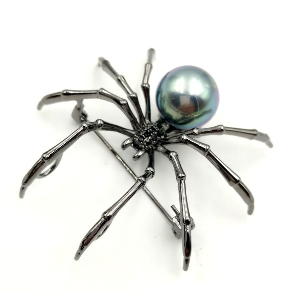 Just for Autumn: Victorian Style Mother of Pearl Body and Micro Pave Spider Brooches Pins Silver Tone $1.35 -  Amazon