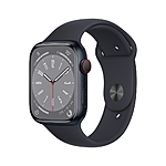 Apple Watch Series 8 GPS + Cellular 45mm Midnight Aluminum Case with Midnight Sport Band - S/M. Fitness Tracker, Blood Oxygen &amp; ECG Apps, Always-On Retina Display - Walma - $329