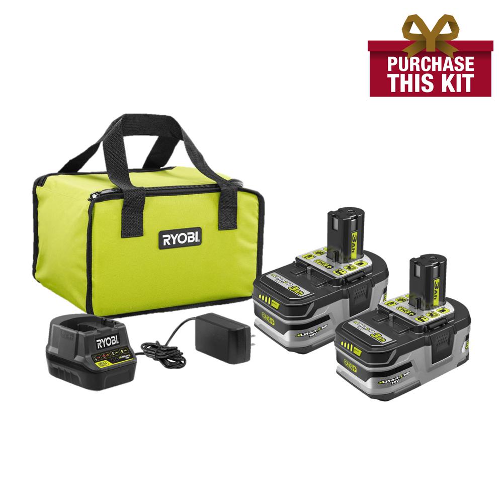 SuperCharger and 2 Lithium-Ion Batteries Kit Ryobi 18-Volt ONE