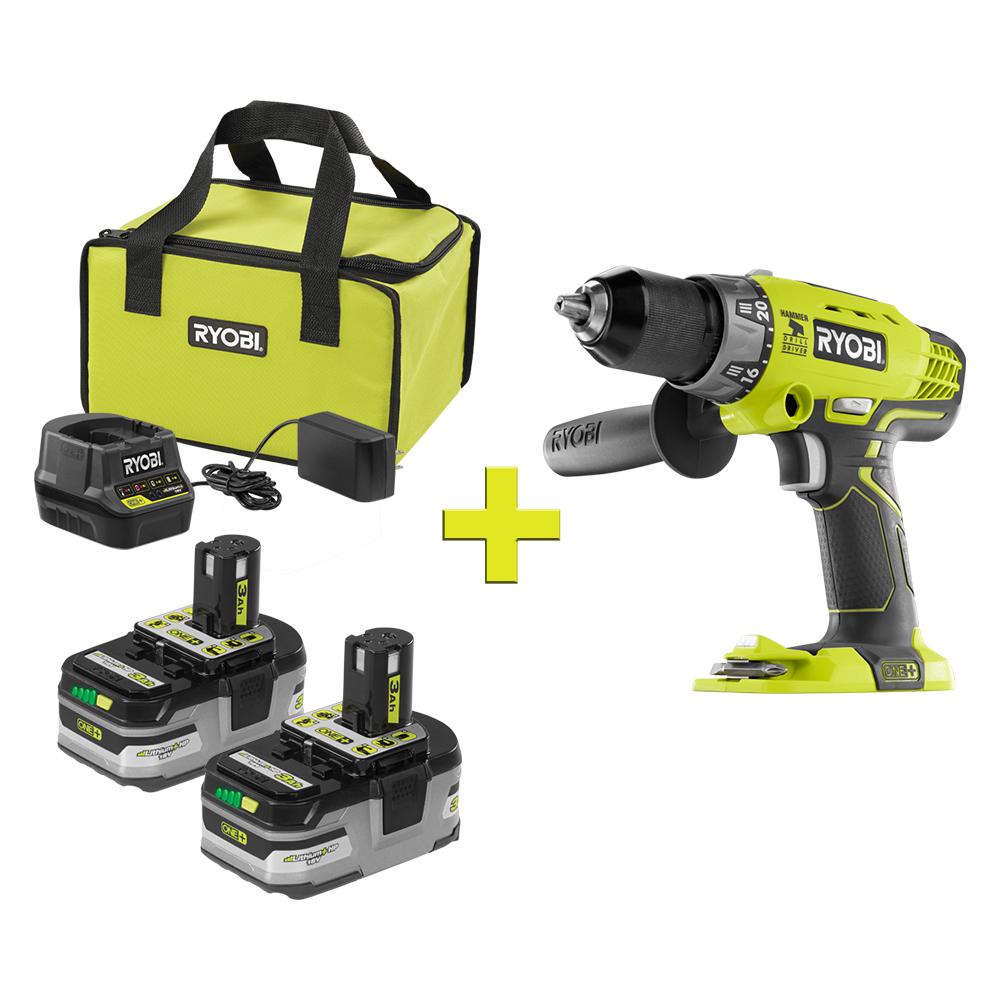 Ryobi 2 Pack 18v One 3 0 Ah Battery Starter Kit Select Ryobi Bare Tool