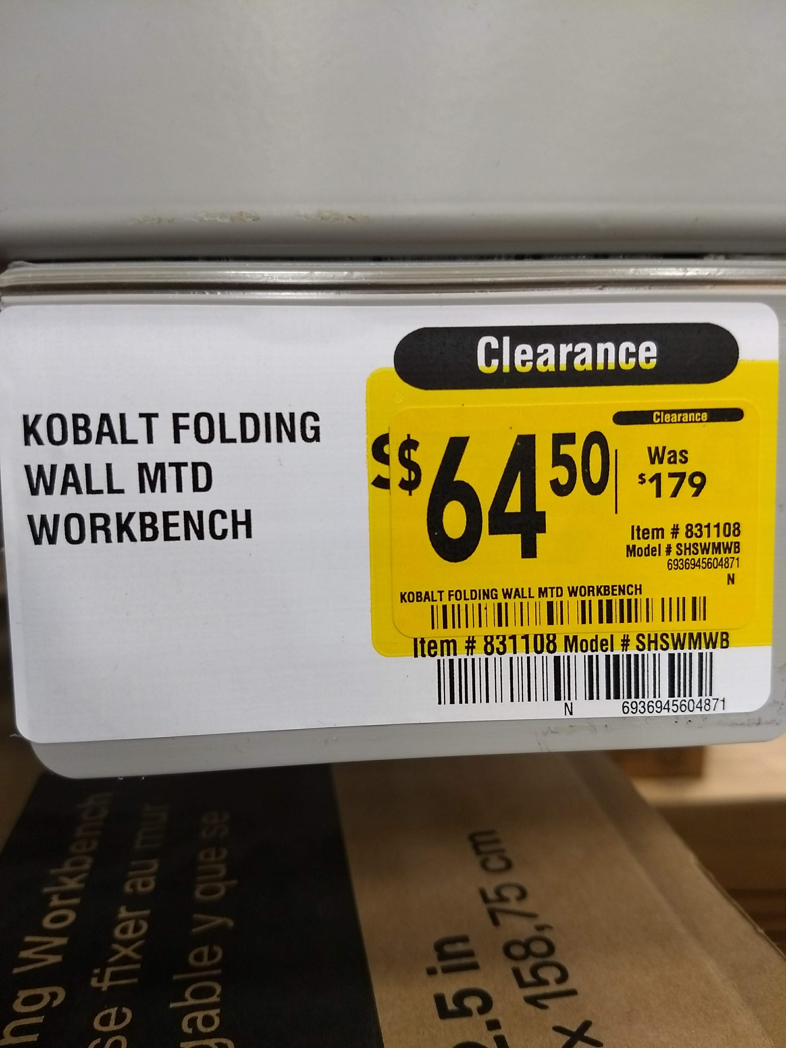 Lowe’s B&M Kobalt 45” folding adjustable wood work bench (YMMV) $64.50 | LavaHotDeals.com