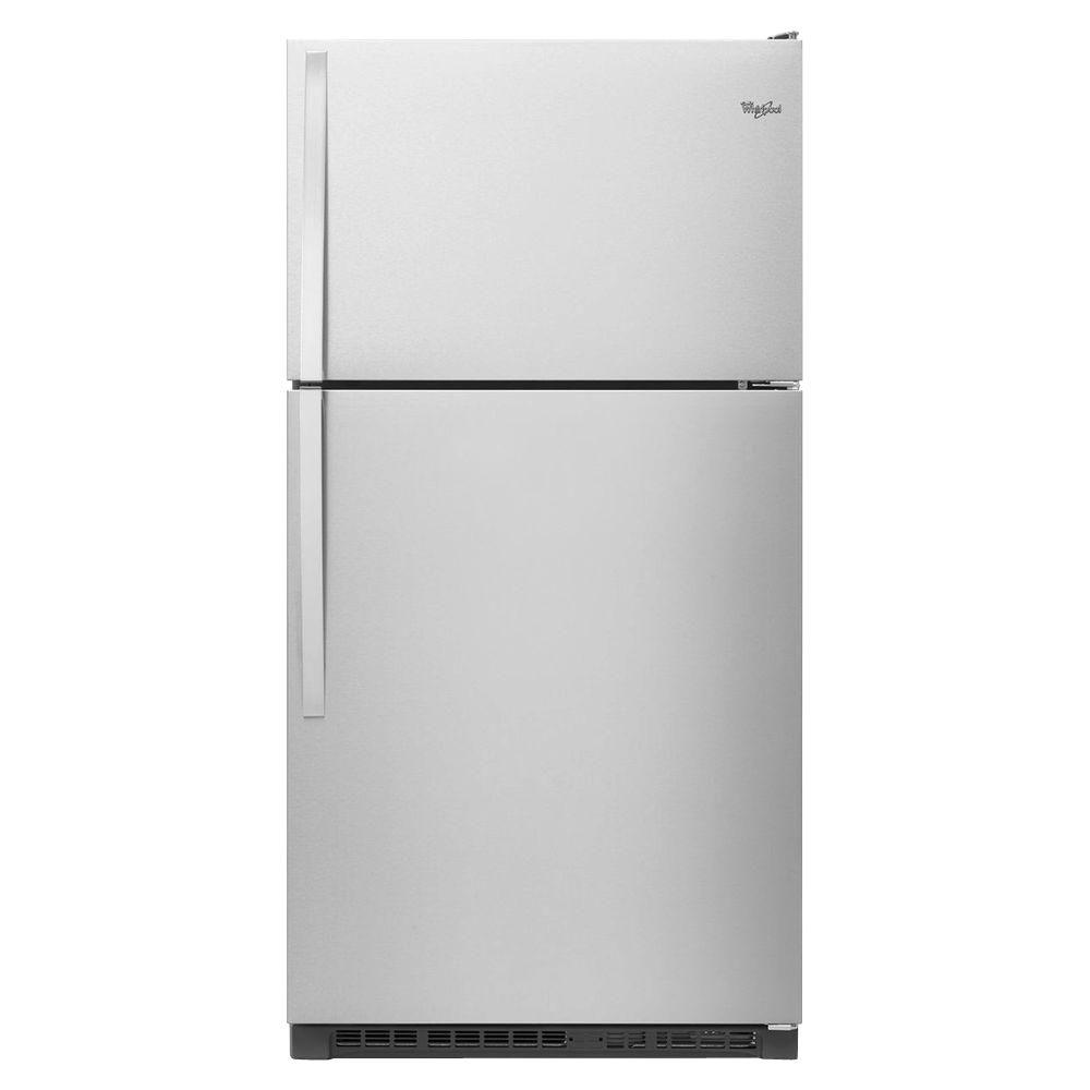 $698 Whirlpool top freezer fridge Refrigerator Stainless Steel