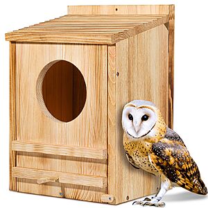 Barn Owl House, Owl Nesting Box for Outside, $23.99. 70% OFF.  + Free Shipping with Amazon Prime