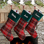 Holiday Plaid Personalized Christmas Stocking for $18.85 @Personalization Mall
