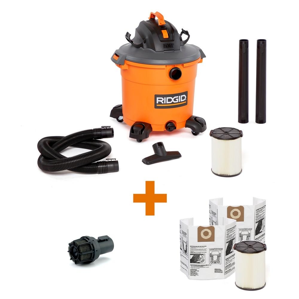 maybe YMMV RIDGID 16 Gal. 5.0-Peak HP NXT Wet/Dry Shop Vacuum with 2 Filters, 2-Pack Dust Bags, Hose, Diffuser and 3 Accessories-HD1640A - $49.99