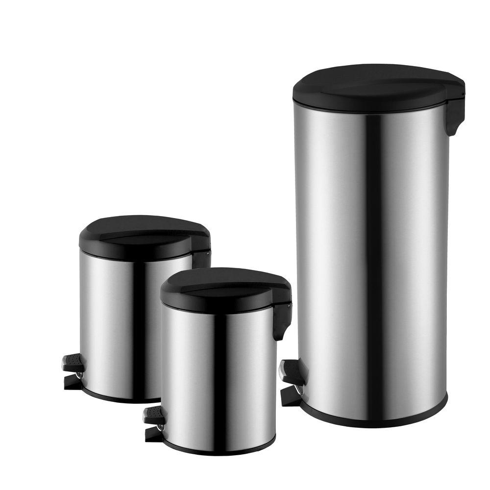 3-Pack HDX Stainless Steel Round Step-On Trash Can for $19 ... Trash cans depot offers indoor and outdoor waste management products including commercial trash cans and recycling bins.