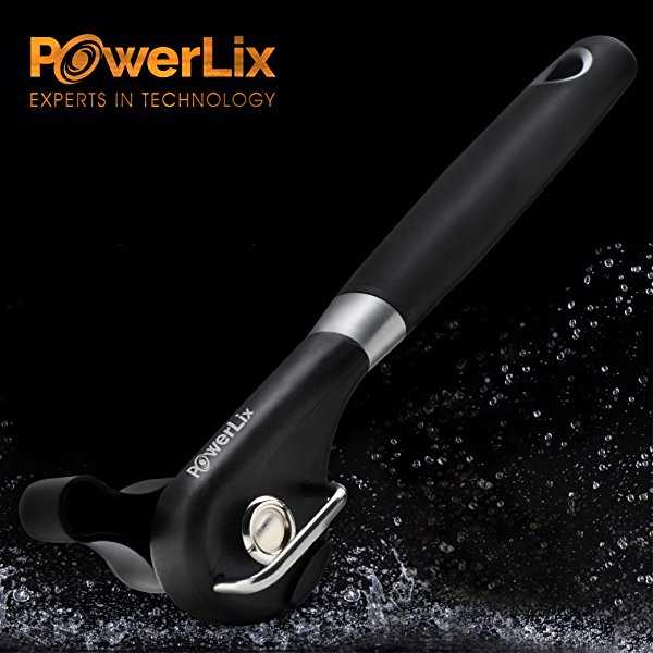 PowerLix Stainless Steel Manual Can Opener with Soft Grips Handle, Ergonomic Smooth Edge, Side Cutting can opener, Lid Lifter That Won't Touch Food - Black $8.99 Amazon shipping