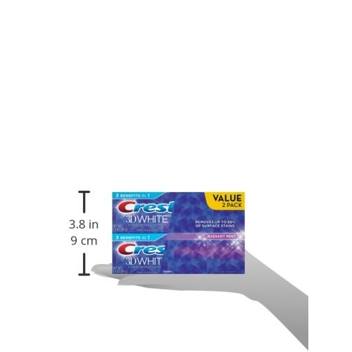 $3.71 Crest 3D White Radiant Mint Whitening Toothpaste, 3.5 oz Twinpack