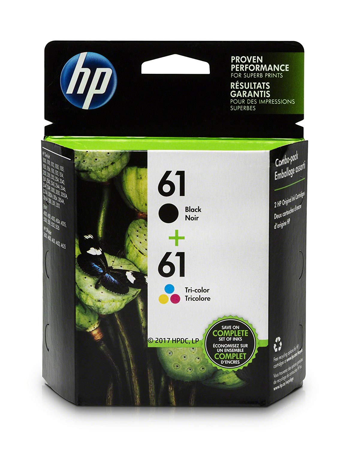 HP 61, 2 Ink Cartridges, Black, Tri-color for $39.99 @Woot