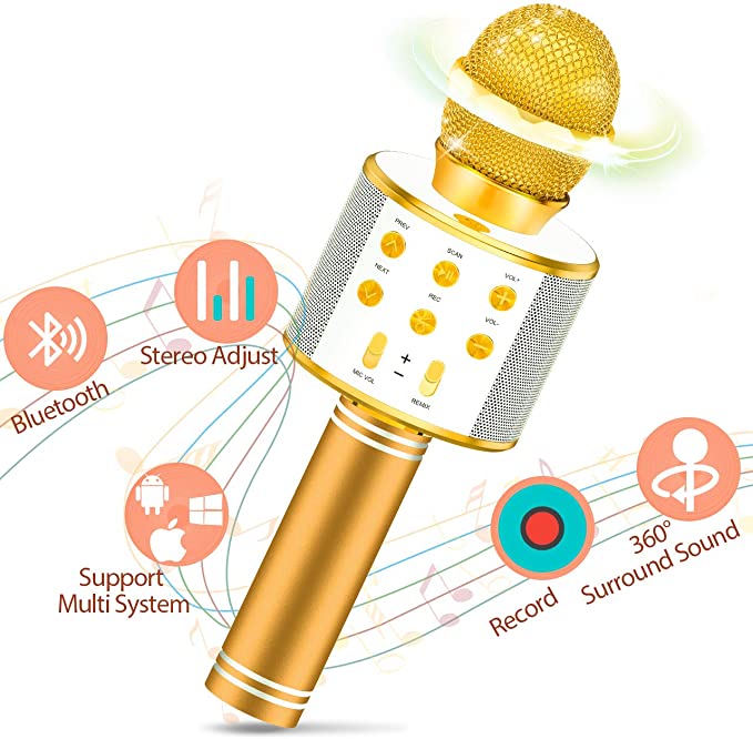 Bluetooth Portable Handheld Karaoke Microphone $9.99 + Free Shipping w/ Prime or Orders $25+