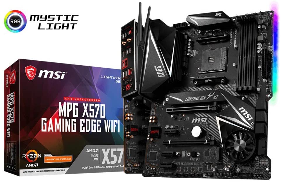 MSI MPG X570 GAMING EDGE WIFI Motherboard (AMD AM4, DDR4, PCIe 4.0, SATA 6Gb/s, M.2, USB 3.2 Gen 2, AC Wi-Fi 5, HDMI, ATX) $169.99