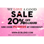 ECBlend Flavors 20% Off E-Liquid Code PC10020