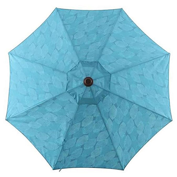 YMMV $24.50 Umbrella @ Lowes allen + roth Blue Leaf Market 9-ft Auto-tilt Round Patio Umbrella with Brown Woodgrain Aluminum Frame