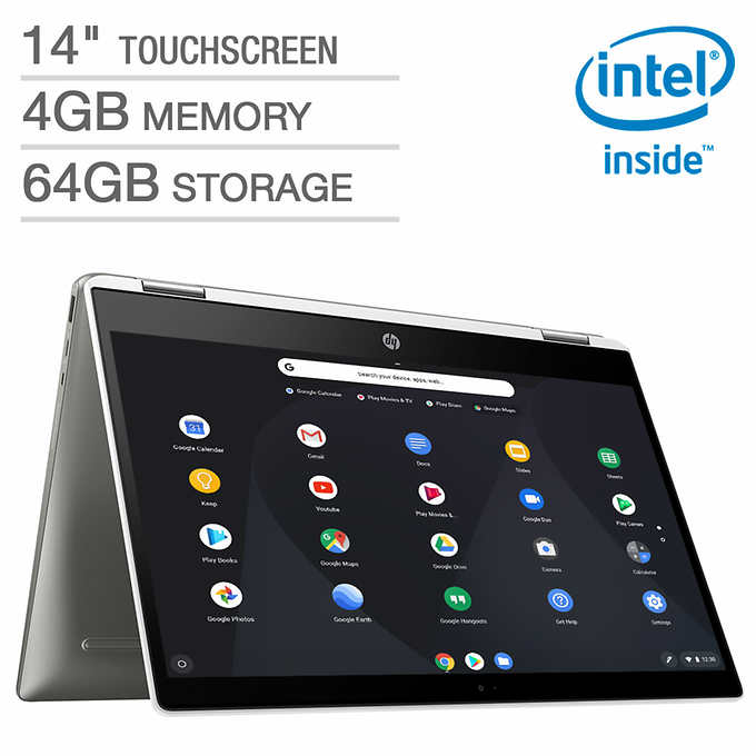 Costco - HP X360 14 Chromebook - 2-In-1 Touchscreen IPS 1080P - 4GB RAM - 64GB eMMC Storage - Intel® Pentium® Silver N5000 - $269.99