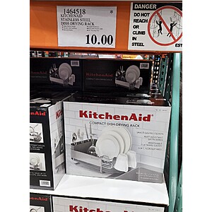 KitchenAid Stainless Steel Dish-Drying Rack Costco  Dish rack drying,  Kitchen rack, Drying rack kitchen