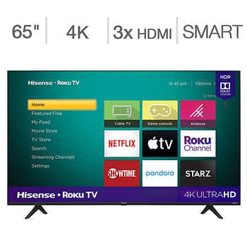 Costco Members 65 Hisense 65r6090g5 4k Uhd Hdr Roku Smart Led Hdtv