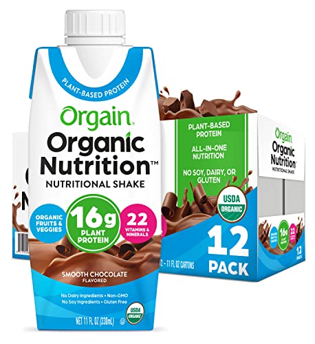 Orgain Organic Vegan Plant Based Nutritional Shake, Smooth Chocolate - 11 Fl Oz (Pack of 12) $2.54 or less @Amazon