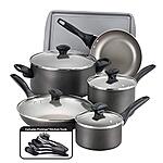 Farberware Dishwasher Safe Nonstick Cookware Pots and Pans Set, 15 Piece, Pewter $35.00 @Amazon