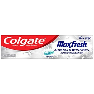 Colgate MaxFresh Advanced Whitening Toothpaste Clean Mint 6oz $  1.29 @Walgreens -YMMV
