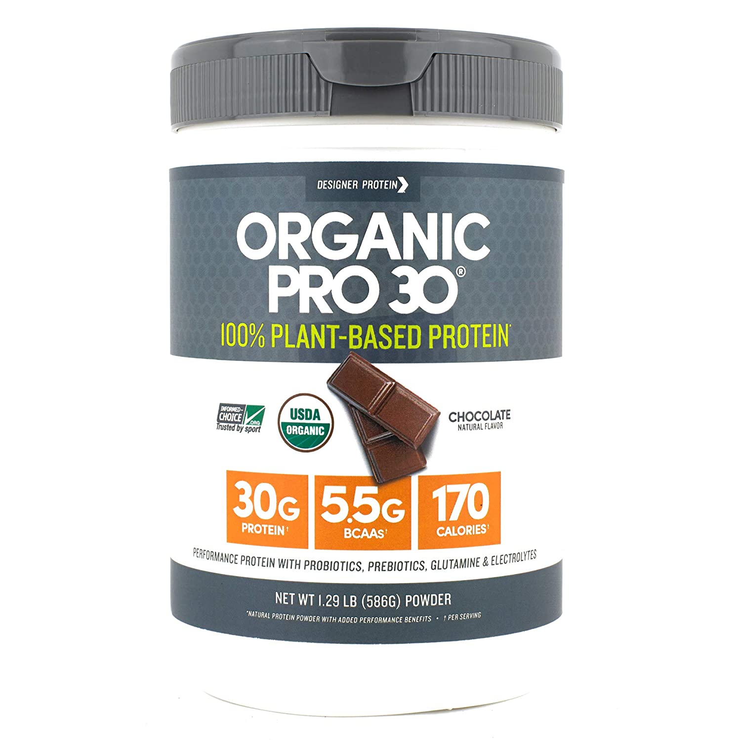 Designer Protein Organic Pro 30, Chocolate, 1.29 Lb, 100% Plant Based Protein Powder $12.10 @Walmart or less @Amazon