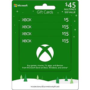 Microsoft $15 Xbox Gift Cards (3-Pack) + $5 Bonus XBOX  - Best Buy