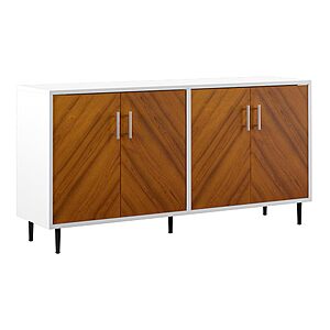 58" Walker Edison Fehr Modern 4 Door Bookmatch Buffet (White) $94 + Free Shipping