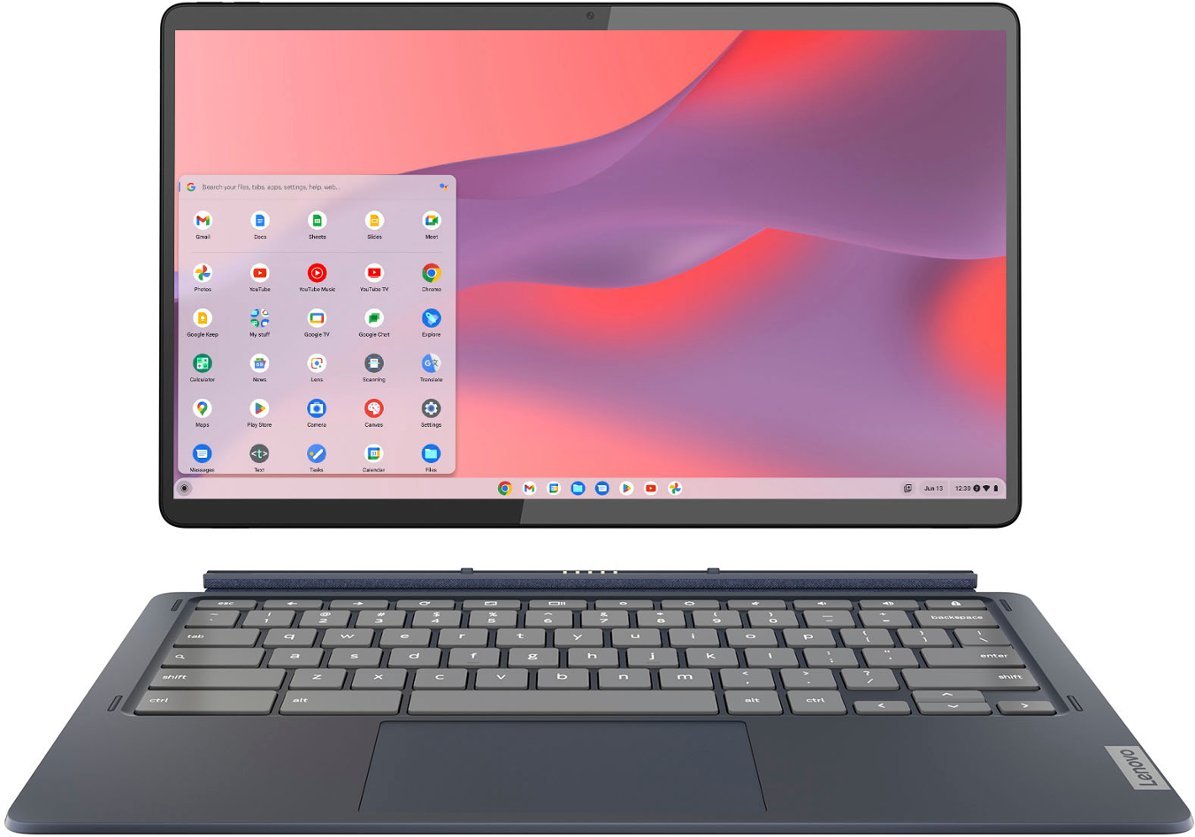 Lenovo - IdeaPad Duet 5 Chromebook - 13.3" OLED 1920x1080 Touch 2in1 Tablet - Snapdragon 7cG2 - 8GB - 128GB eMMC - with Keyboard - Abyss Blue $329