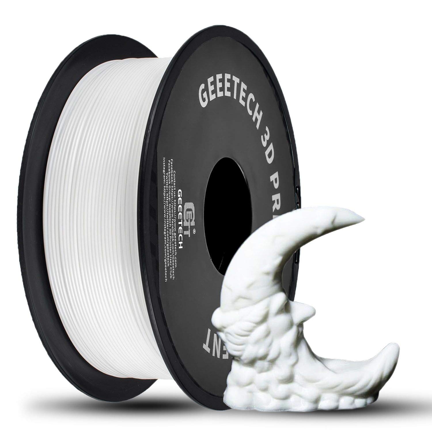 2.2lbs GEEETECH PLA 3D Printer Filament 1.75mm (White) $16.55 + FSSS