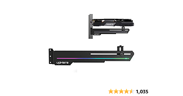 upHere GS05ARGB Addressable RGB Graphics Card GPU Brace Support Video Card Sag Holder/Holster Bracket,Built-in ARGB Strip,Adjustable Length and Height Support - $9.99