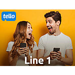Two Lines Of Tello Prepaid 6-Month Plan: Unlimited Talk/Text + 2GB LTE Data $69
