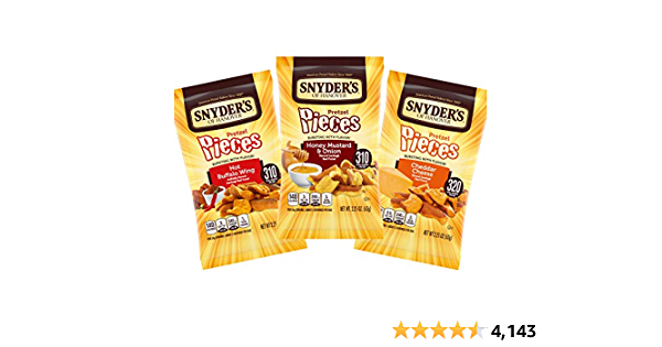 Snyder's of Hanover Pretzel Pieces, Variety Pack of Pretzels Individual Packs, 2.25 Ounce Bags (18 Count) - $6.33 with Amazon S&S - $6.33