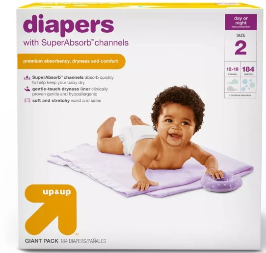 Target: Diapers Giant Pack Size 2 - 184ct - up & up, Spend $75 get $15 Target GiftCard $26.49