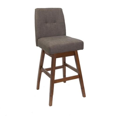 53 64 Chestnut Adjustable Upholstered Swivel Bar Stool Lowes Com