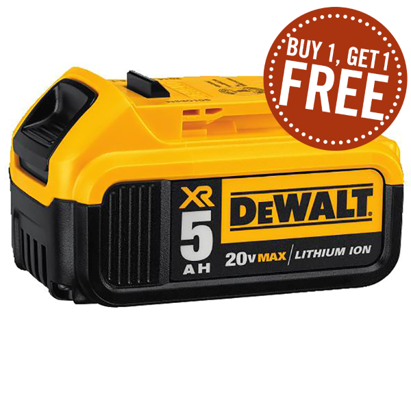 BOGO DEWALT - 20V MAX* Premium XR 5.0Ah Lithium Ion Battery Pack DCB205 $125.99