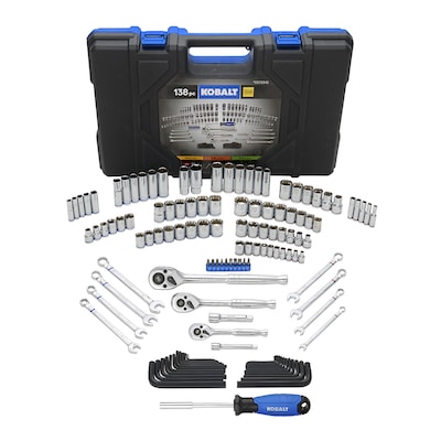 Kobalt 138-Piece Standard (SAE) and Metric Polished Chrome Mechanics Tool Set $38.7