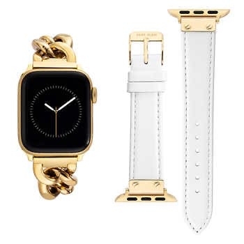 Costco Members: Anne Klein Apple Watch Bundle with One Gold Chain and One White Leather Strap - $49.97