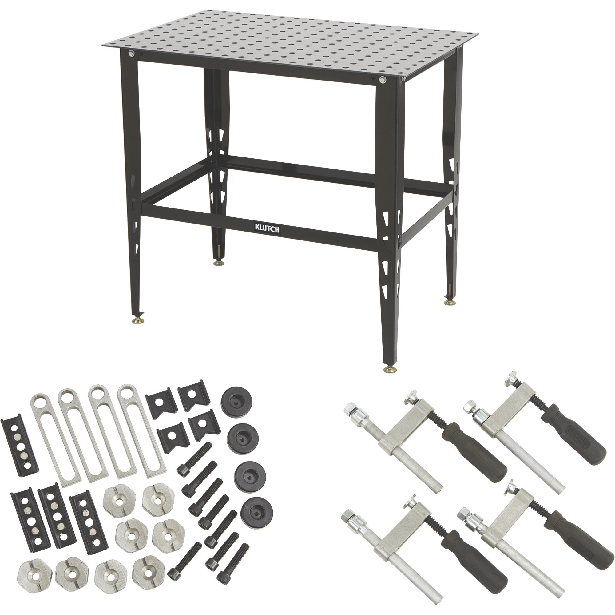 Klutch 36 X 24 X 33 1 4 Steel Welding Table W Tool Kit