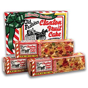 3-Pack 1 lb Claxton Fruit Cake (Regular Recipe) $11 