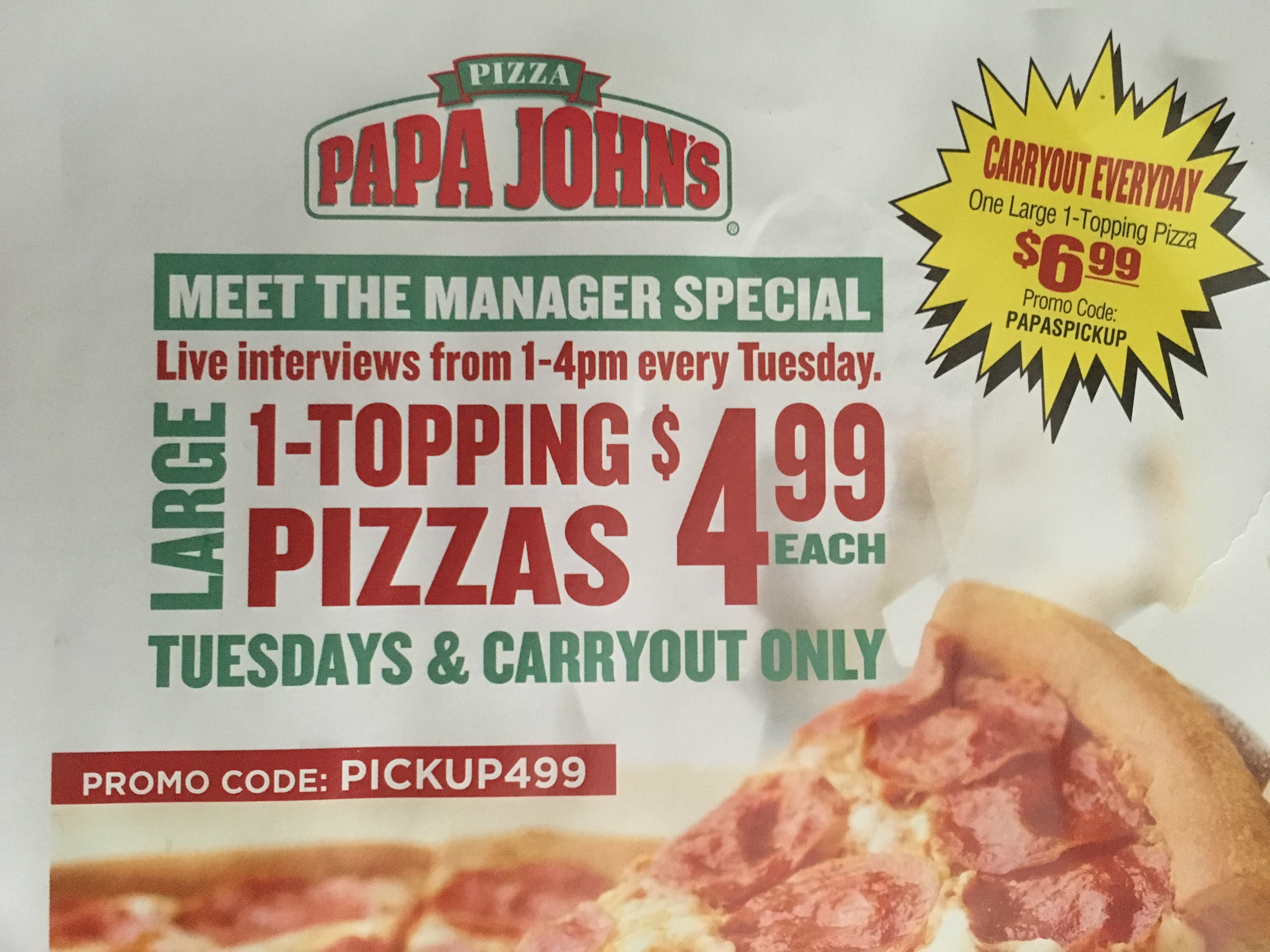 Papa Johns Pizza Specials And Coupons