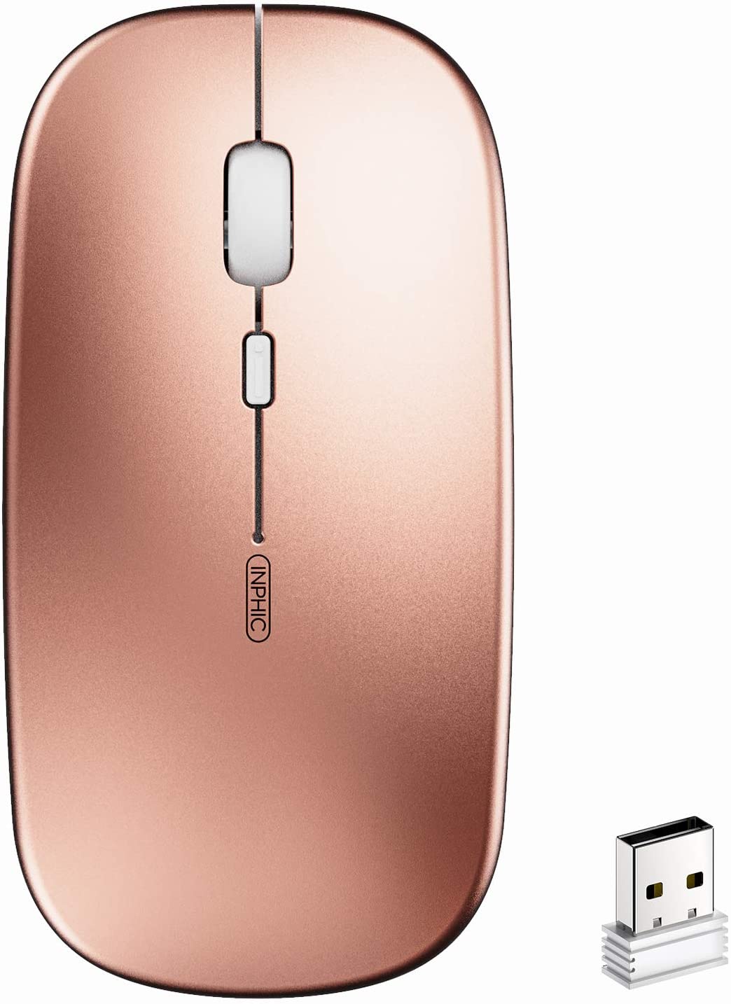 Rechargeable Wireless Mouse, inphic Mute Silent Click Mini Noiseless Optical Mouse