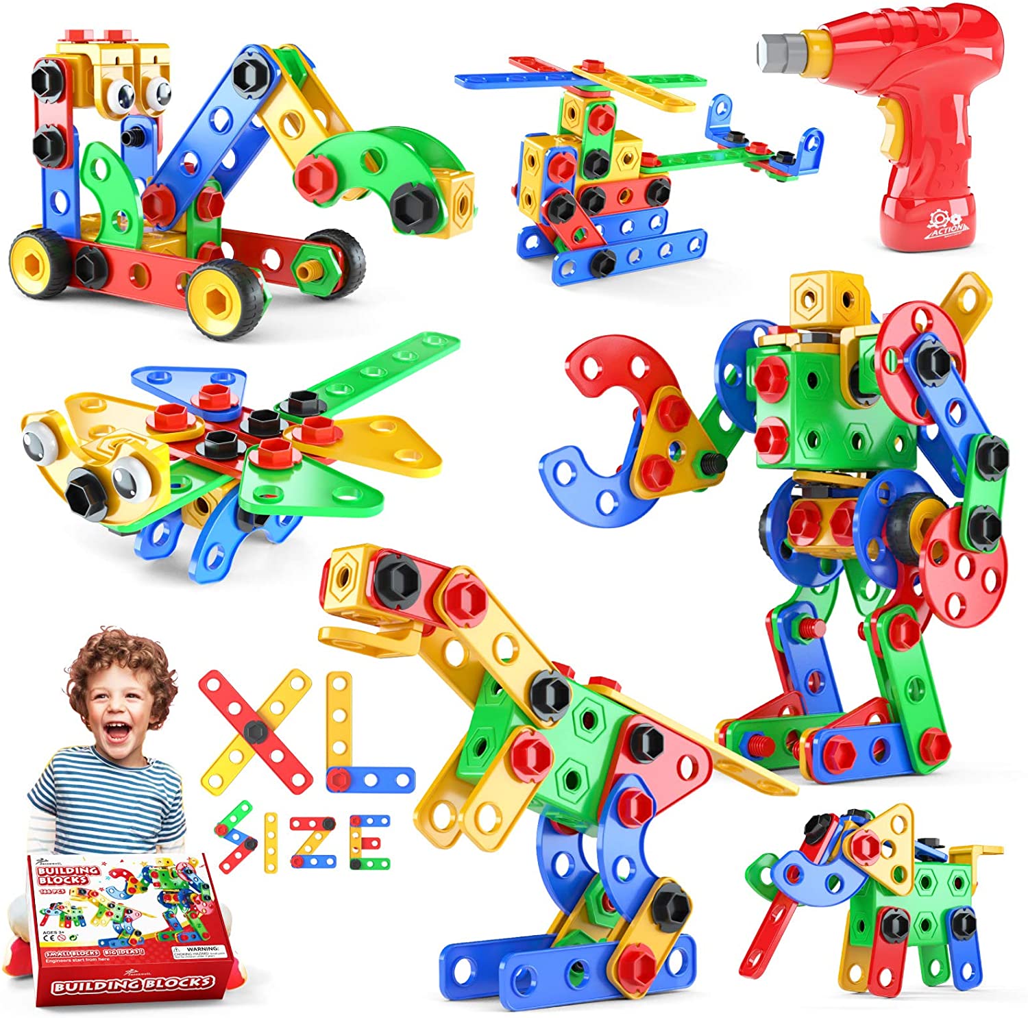 168 PCS Educational Construction Set Creative Engineering Toys Building Toys Kit Stem Activities Learning Gift for Kids $16.49