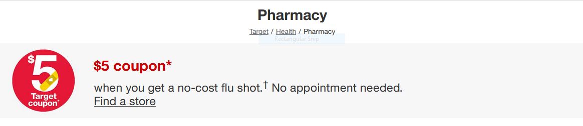 Get a free $5 Target coupon when you get a flu shot at CVS Target locations
