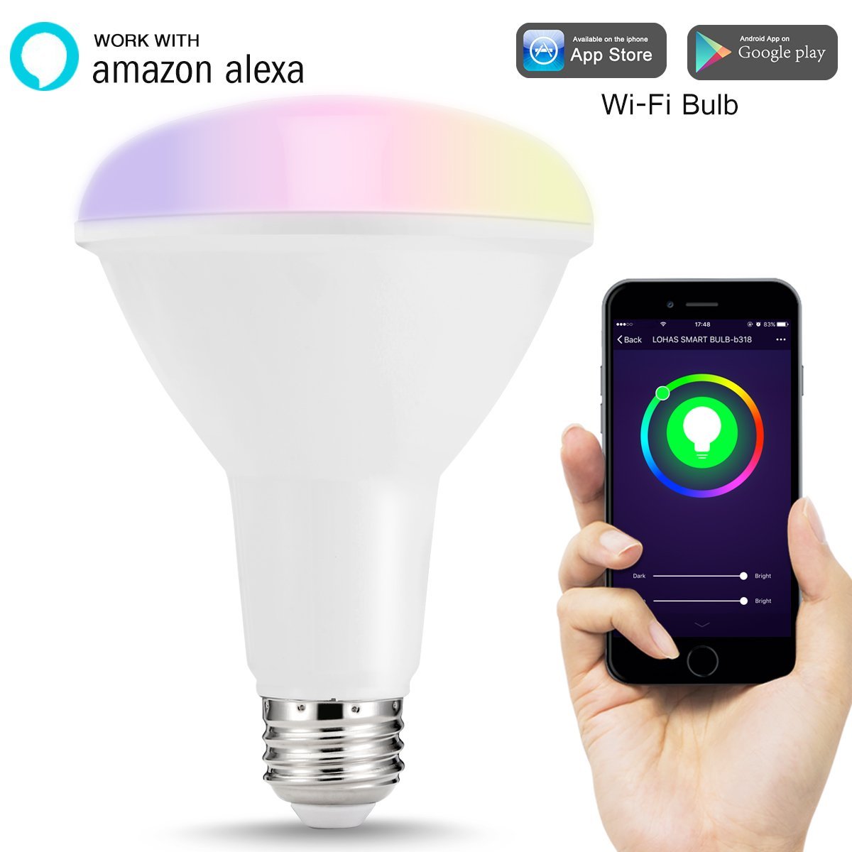 LOHAS BR30 Smart LED Alexa Color Light Bulb for $17.99 @ Amazon