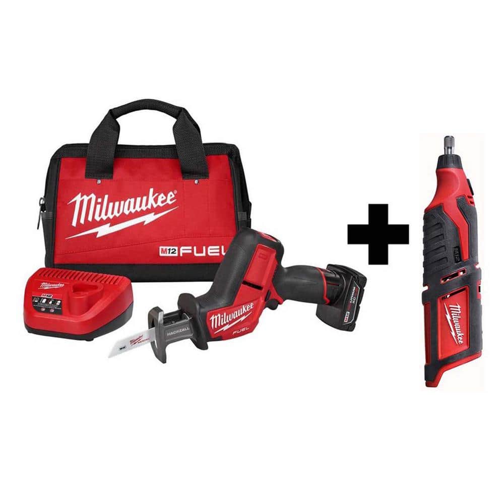 Milwaukee M12 FUEL 12-Volt Li-Ion Brushless Cordless HACKZALL Saw Kit+M12 Rotary Tool +free tool $179 (hackable to $97.69)