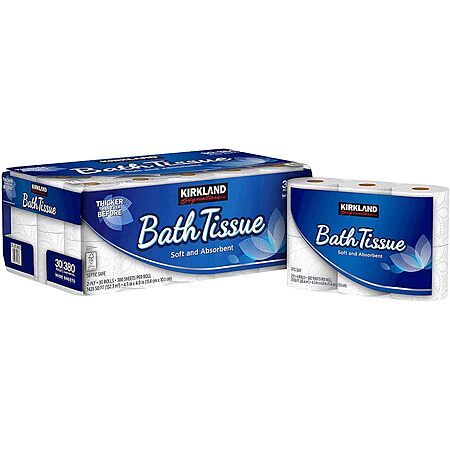 Costco Kirkland Signature Bath Tissue, 2-Ply, 380 Sheets, 30 Rolls $17.99