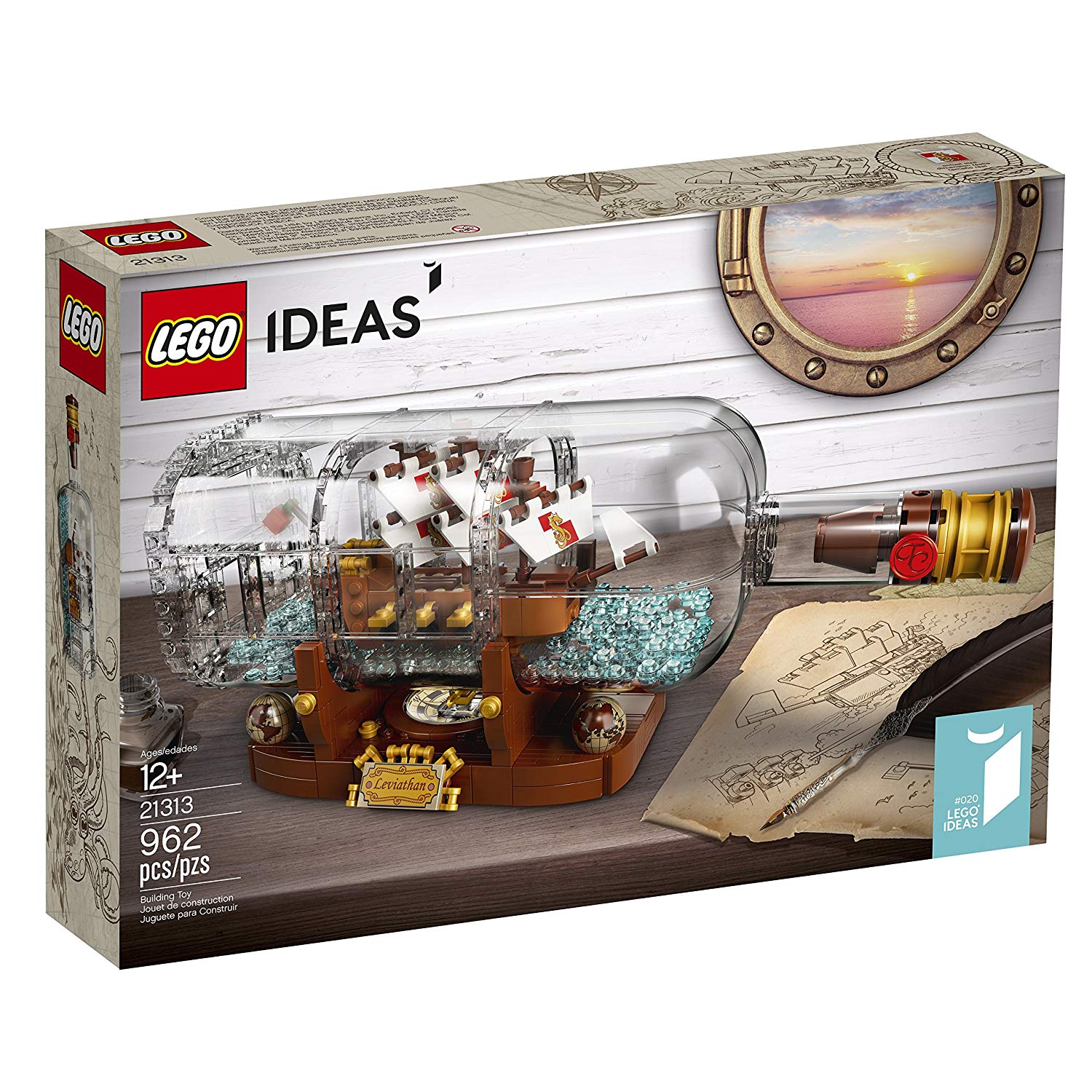 LEGO Ideas Ship in a Bottle 21313 Expert Building Kit Model Ship Collectible