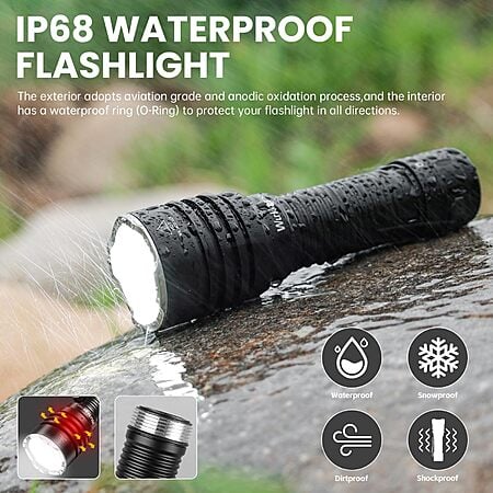 Wurkkos TS23 Tactical Flashlight,5000 Lumens Rechargeable Flashlight $38 $38.27