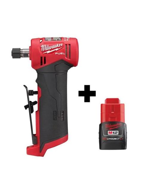 M12 FUEL 12-Volt Lithium-Ion Brushless Cordless 1/4 in. Right Angle Die Grinder with Free M12 2.0 Ah Battery $159 @homedepot