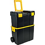 Stalwart - 75-3042 Stackable Mobile Tool Box with Wheels Black, Yellow, Clear $38.12 @amazon or walmart